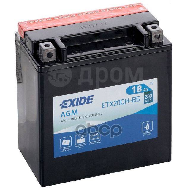   12V 18Ah 270A EXIDE . 'ETX20CH-BS 