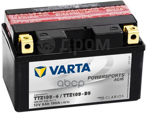  Powersports Agm 12V 8Ah 150A 1508793  1  Y11  B00 Varta . 508901015 