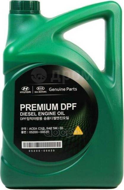 Смазка Моторная Полусинтетическая 6Л Hyundai/Kia Premium Dpf Diesel 5W ...
