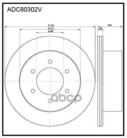 Диск Тормозной | Зад | Allied Nippon арт. ADC80302V