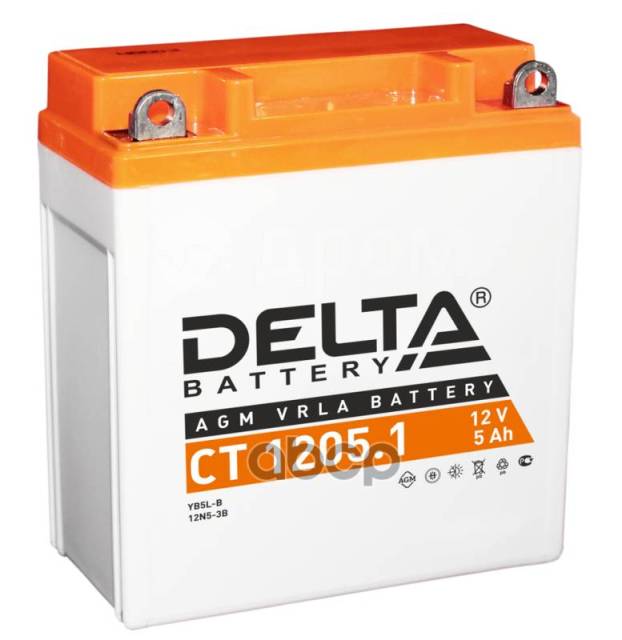  Delta Battery Agm 5 /  R+ 120X61x129  En 65  DELTA battery . CT 1205.1 