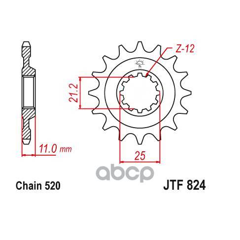   Jt Jtf824.14sc  JT Sprockets . JTF824.14SC 