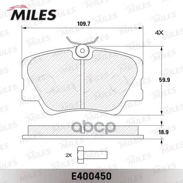 Купить Колодки Тормозные Передние Без Датчика Miles арт. E400450 ...