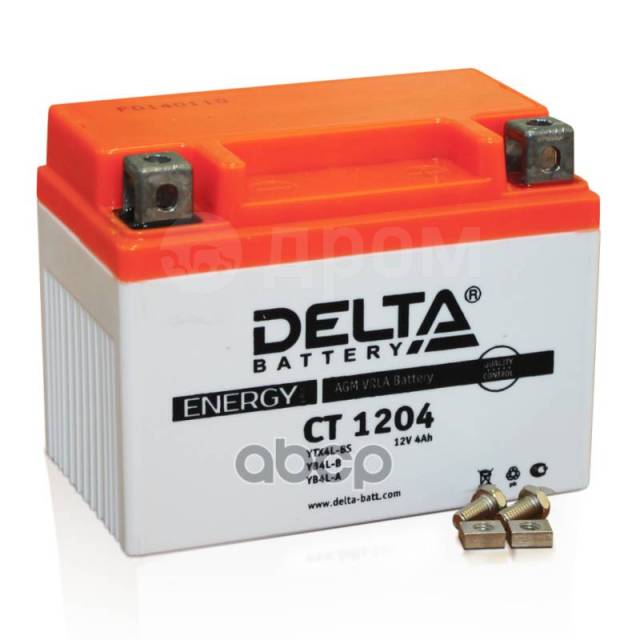  Delta Battery  Agm 4 /  R+ 114X70x87 Cca50  DELTA battery . CT 1204 