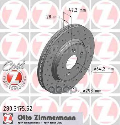   ! Sport Honda Cr-V 2.0/2.2Ctdi/Dtec/2.4Vtec 07> Zimmermann . 280.3175.52 280.3175.52_