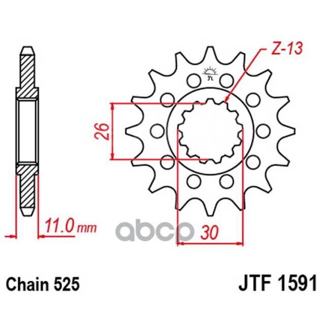   Jt Jtf1591.16rb   JT Sprockets . JTF1591.16RB 