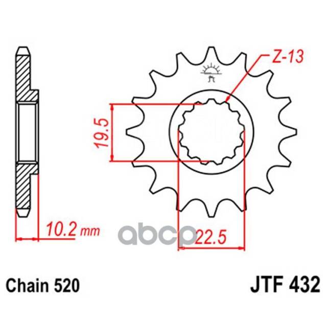   Jt Jtf432.13 13144S008,13144S009,2751047D00,2751047D00000,2751114310,2751114310000,2751114320,2751114320000 JT Sprockets ...