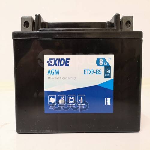  Moto Agm 8Ah 120A 150X87x105  Etn 1  M12 EXIDE . ETX9-BS 