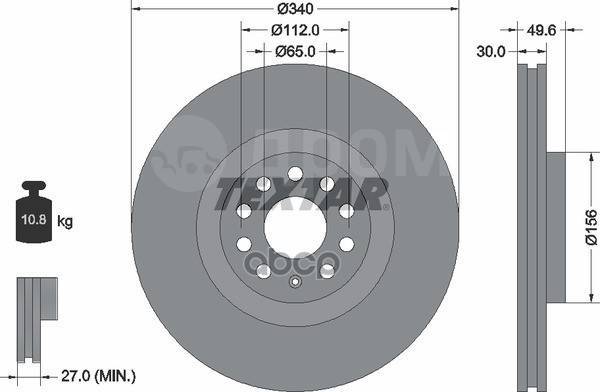 Диск Тормозной Передний С Покрытием Vag A3/Q2/Q3/Octavia/Kodiaq/Golf 7/8/Passat B7/B8 Textar 92229805 Vag A3/Q2/Q3/Octavia/Kodiaq/Golf 7/8/Passat B7/B8 1K0615301ad / 3C0615301c / 5Q0615301c / 5Q0615301g / 8S0615301 / 8S0615301d Textar арт. 92229805