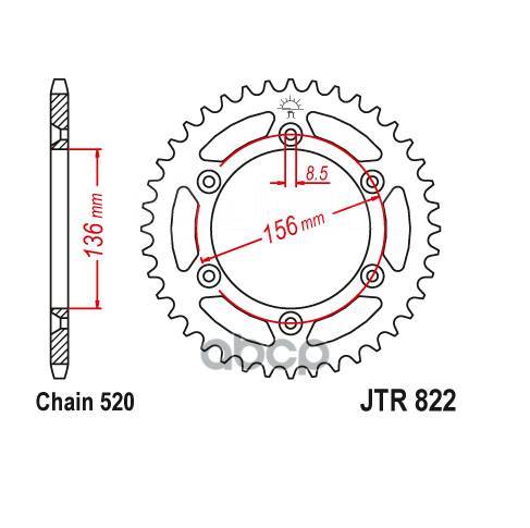   JT Sprockets . JTR822.52 