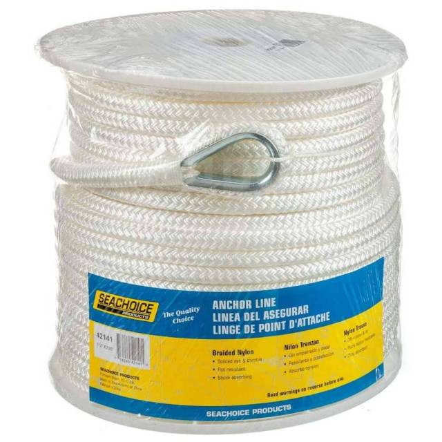      60.9 m  White 1/2?? Seachoice 50-42141 Nylon 