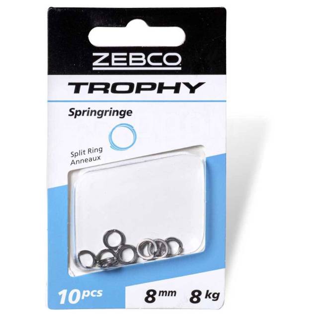   Silver 10 mm , 4  Zebco 6224010 Trophy Split Ring 