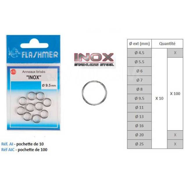   Silver 25 mm , 2  Flashmer AI25 Brises Inox 