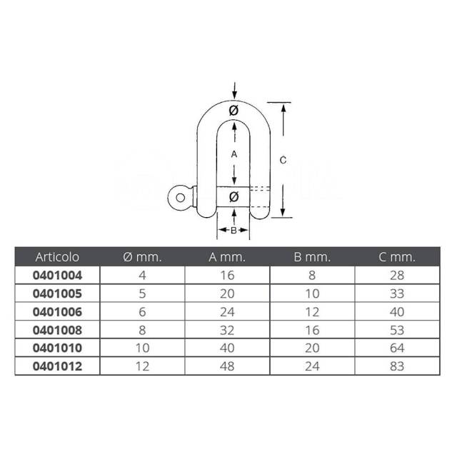         Grey 10 mm , 2  Forniture nautiche italiane 401010 D 