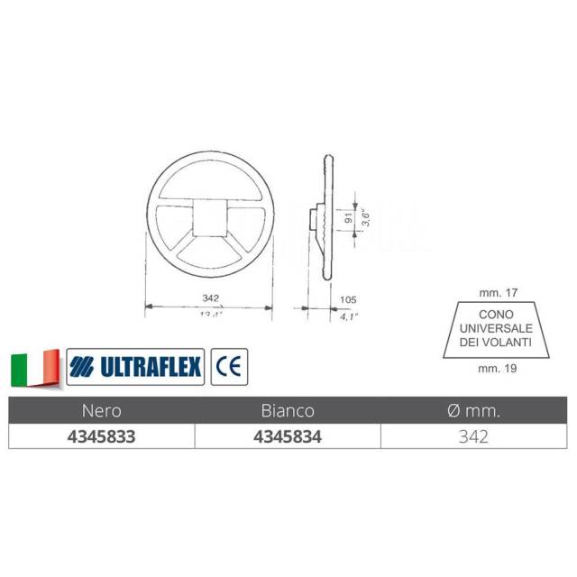   Black 342 mm Ultraflex 4345833 V33 