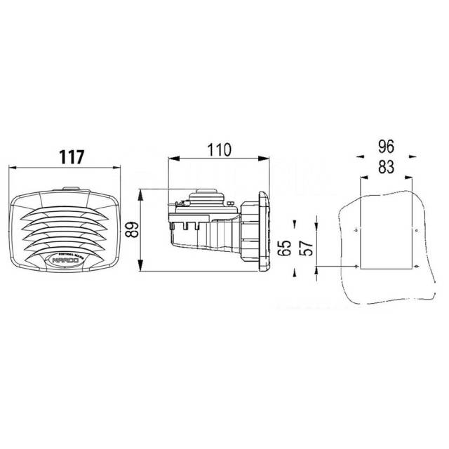     Black / White Marco 3838365 12V 5A 108dB 400Hz 