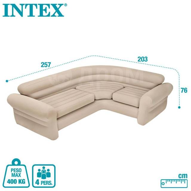    Beige 257x203x76 cm Intex 68575 Indoor Corner 