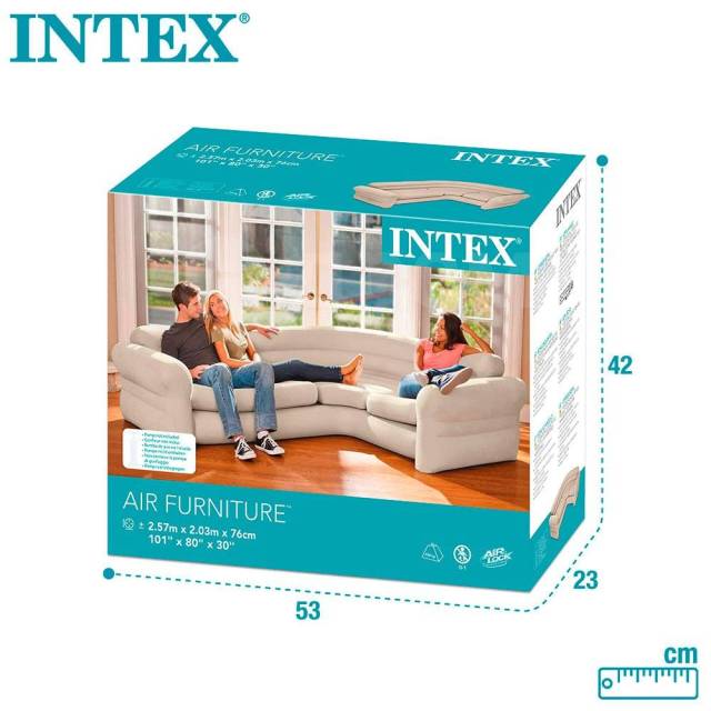    Beige 257x203x76 cm Intex 68575 Indoor Corner 