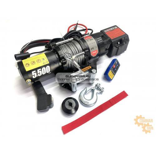 Лебедка для квадроцикла Protop 12V 5500lbs / 2495 кг стальной трос (185 ...