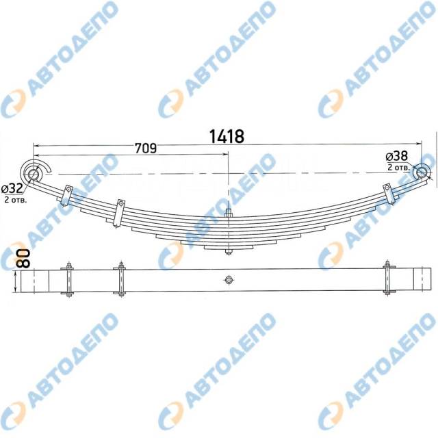 Купить Рессора Isuzu IZ10F-FL, левая передняя во Владивостоке по цене ...