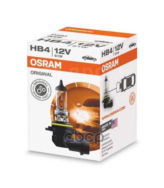 Купить Лампа 12V Hb4 51W P22d 3050K Osram Osram арт. 9006 в Иркутске по ...