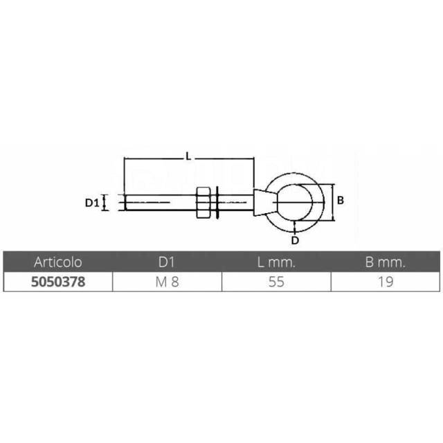      Silver 55 mm Foresti & suardi 5050378 M8 