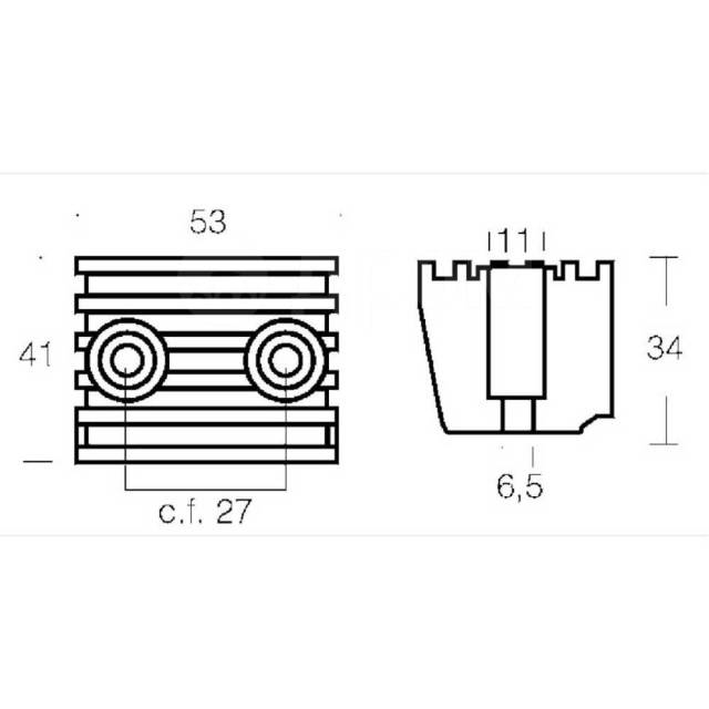     Silver 53 x 41 x 34 mm Tecnoseal 2626529 DPX DP-SM SX-M 