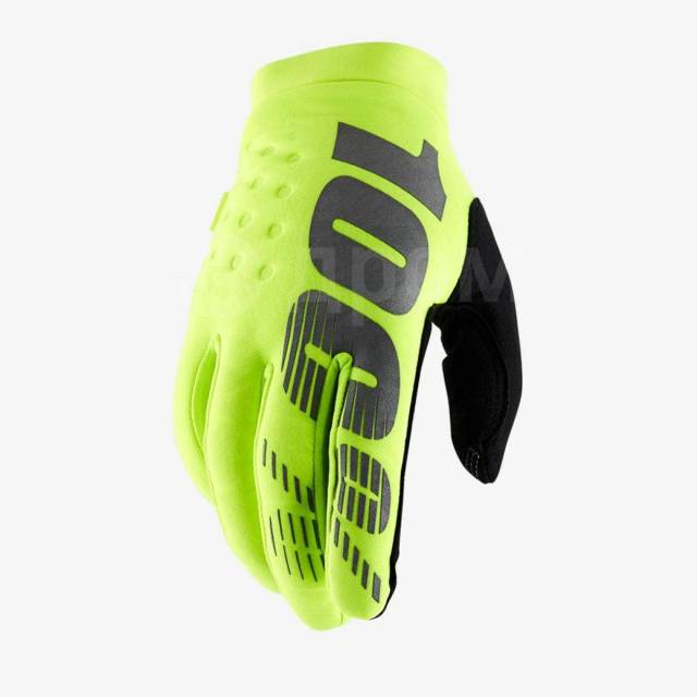  100% Brisker Glove  :L Fluo Yellow 10016-004-13 