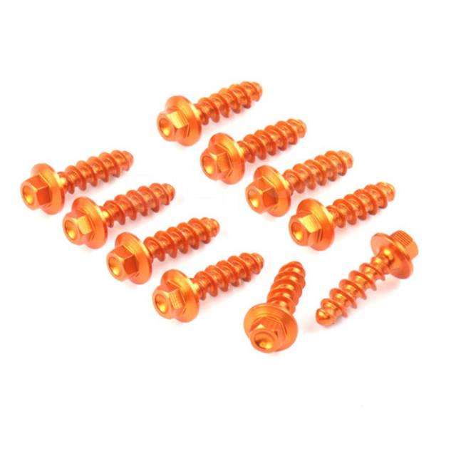   ZETA Aluminum Bolt Set for Plastics KTM Tapping Screw 10pcs Orange ZE88-5893 