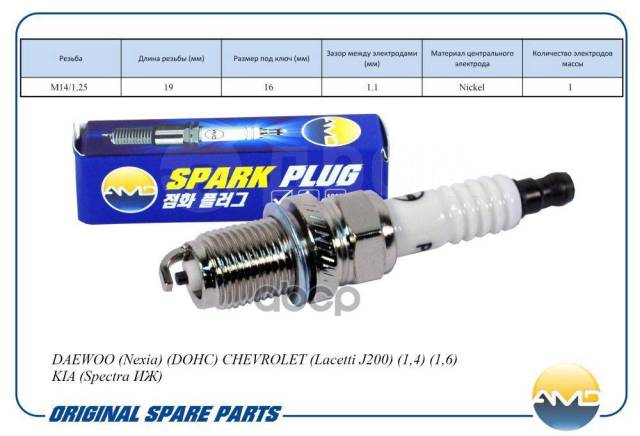Купить Свеча Зажигания 96130723/Bkr6e-11/Amd.pl33 (Nickel) Amd Daewoo ...