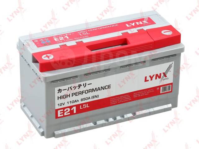 Аккумулятор 110 Ah, 850 A, прямая, 353x175x190 LCV LYNXauto E21