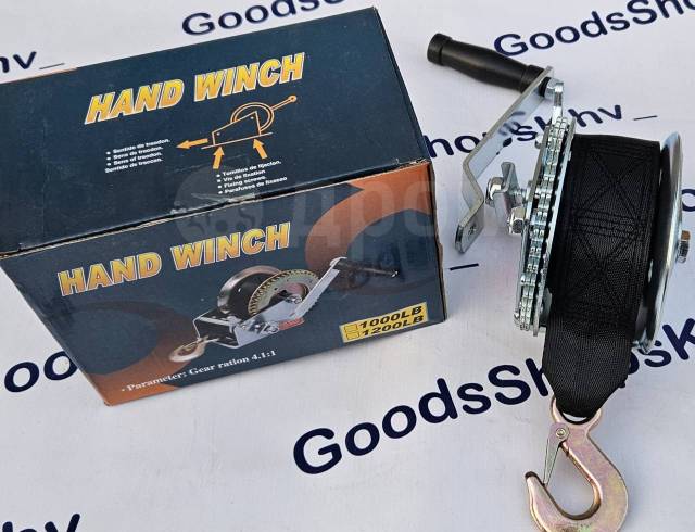 Лебедка ручная 1000lb 10м, новый, в наличии. Цена: 2 800₽ в Хабаровске