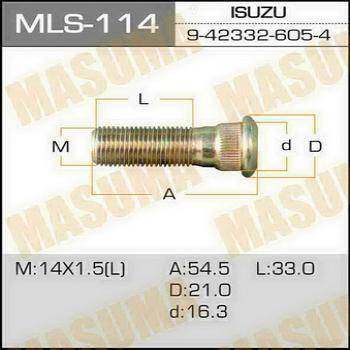 Купить Шпилька колесная М14х1,5 (L) Masuma Isuzu MLS114 в Охе ...