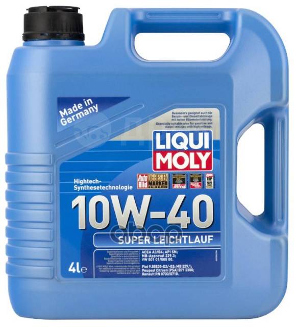 Масло мот. LiquiMoly 10W40 Super Leichtlauf (4L)_, гидрокрекинговое, 4 ...