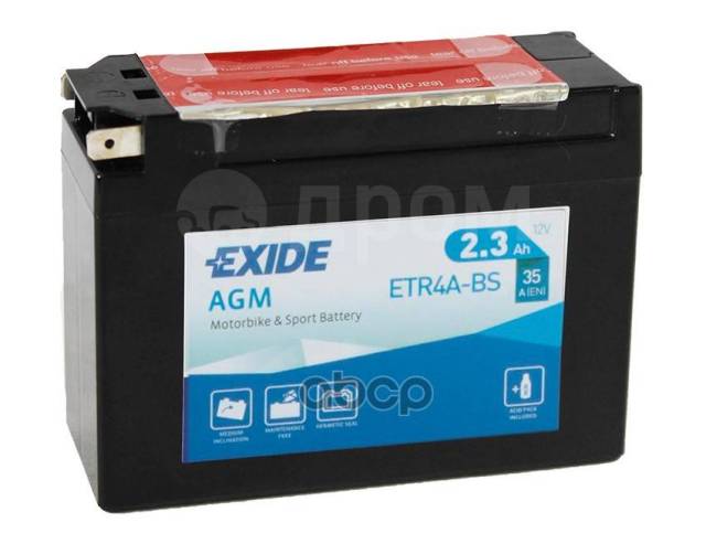 ! +  2.3Ah 35A 115/50/85 Moto Agm .    EXIDE . ETR4ABS EXIDE 