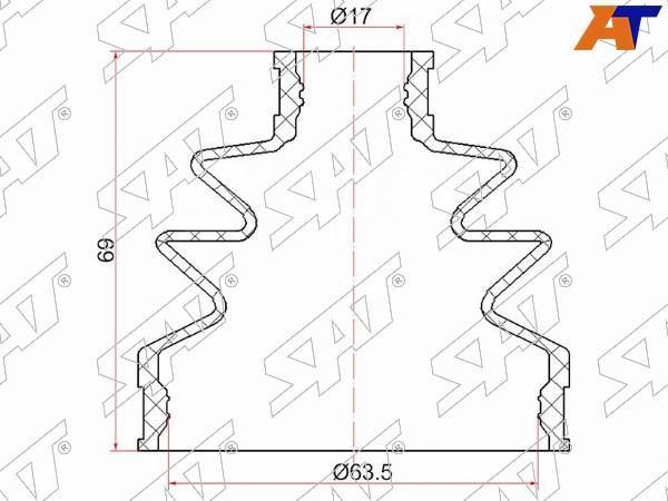 Купить Пыльник шруса SAT C-1716 во Владивостоке по цене: 335 ...