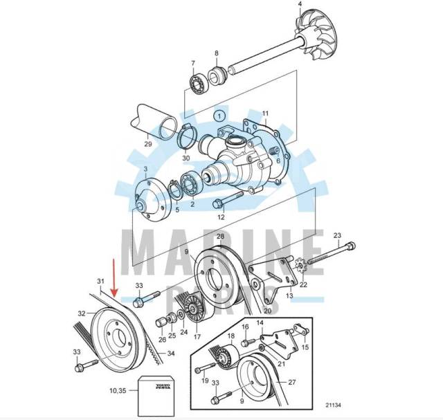   Volvo Penta 3581460 KAD 32,43,44 