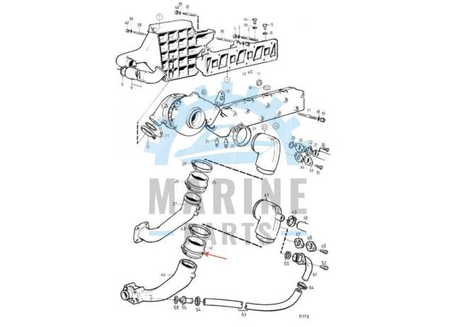 Гофра (сильфон) выхлопной системы 106мм Volvo Penta 860396, новый, в ...