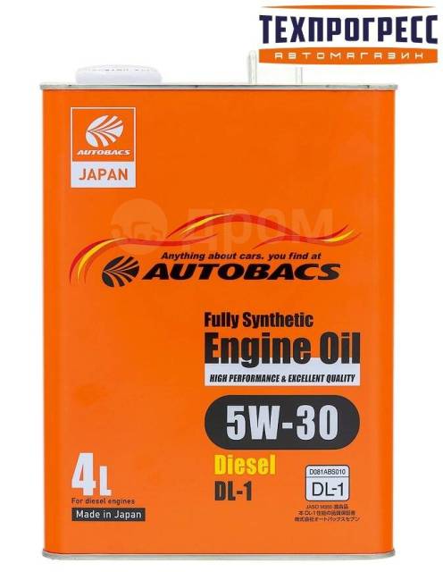 Моторное масло Autobacs Engine OIL FS Diesel DL-1 5W30 4л ...