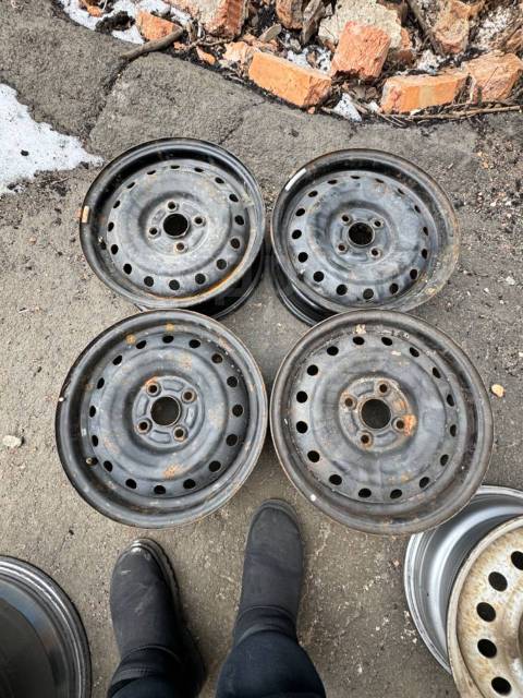 Диски R14 4x100, штамповка, 14", 1 шт, штампованный, 4 шт, б/у, в ...