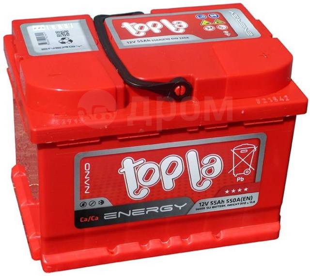 Аккумулятор топла как снять крышку Аккумулятор 55 (550) Topla Energy (низкий) (- +)-обр, обратная (левое), 55 А.ч. 