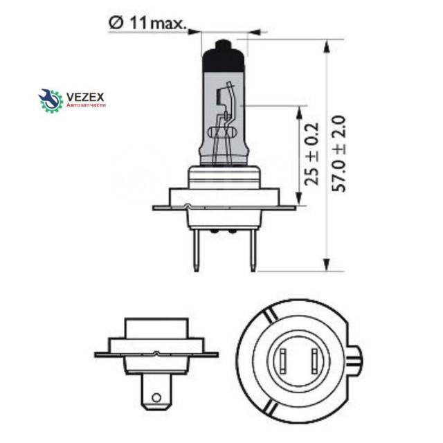   H7 12V 55W CrystalVision ultra 3700K Moto  1 PHILIPS '12972CVUBW 