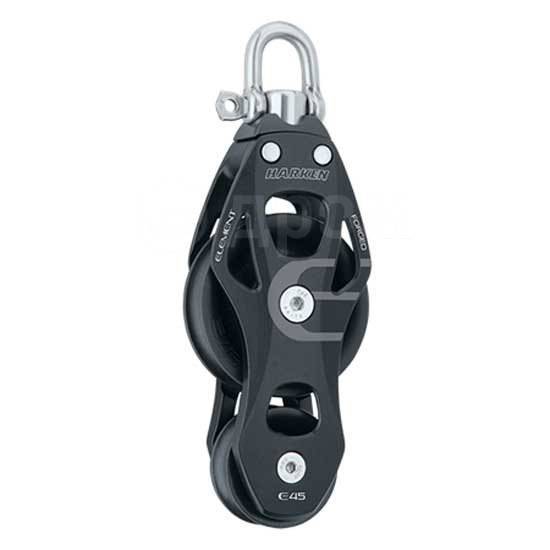  Black / Silver Harken 6232 Element Fiddle Swivel Block 45 Mm 