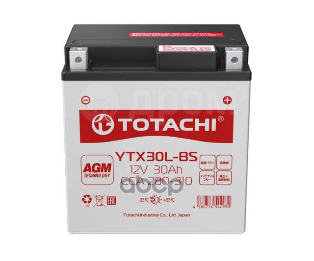  Totachi Moto Ytx30l-Bs 30 / R Agm TOTACHI . 92030 