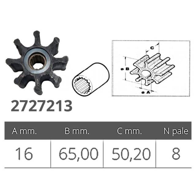     Black 16 x 65 x 50.2 mm Jabsco 6-9200001P 920-0001 