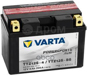   Powersports Agm [12V 9Ah 200A B00] 150X87x110mm  1 [+/-]  Y11 Varta . 509901020 