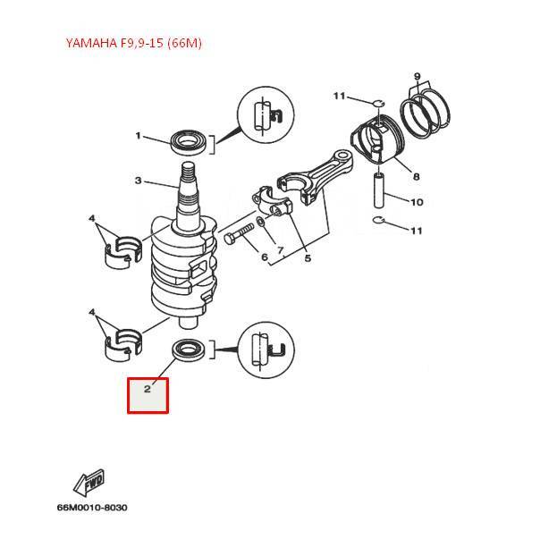   Yamaha F9,9-15A(66M) (93102-25M52; F15-01.02.00.07) (25x44x7) (Sinera) 