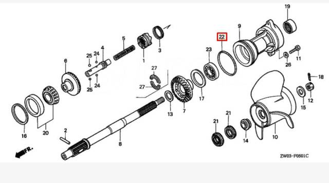      Honda BF90-130 (91351-ZW1-B02) (PREMARINE) 