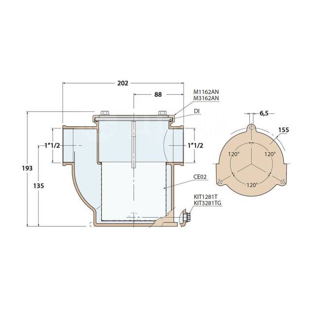      Guidi Marine 1162 1162#220008 1 1/2" 12800 - 40600 /       ...