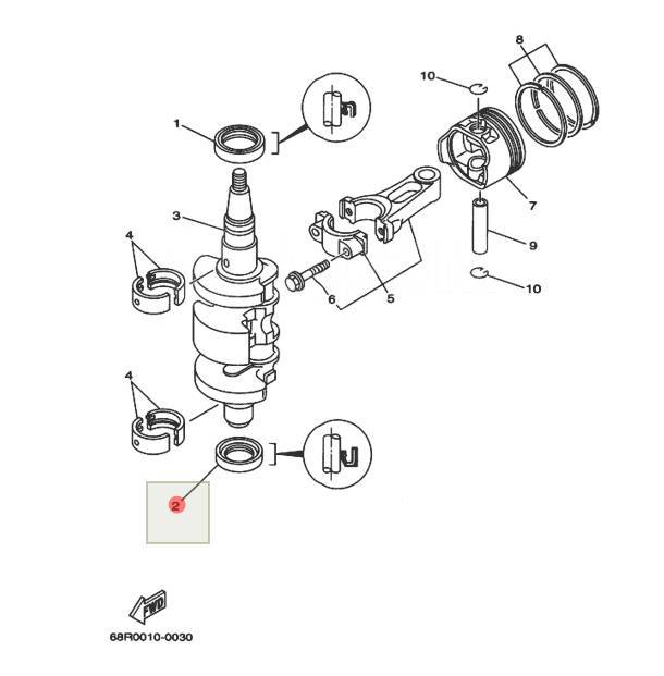  Yamaha (93101-25M69; F9.9-01.01.00.13) (25x37x7) (PREMARINE) 